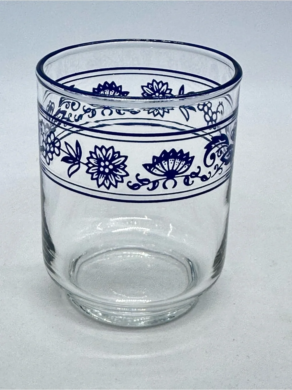 VTG 1970's Lot of 7 Libbey Corelle Old Towne Blue Onion 6oz Juice Glasses
